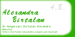 alexandra birtalan business card